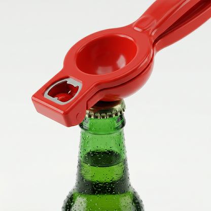 Close-up of the juicing mechanism of the lemon squeezer