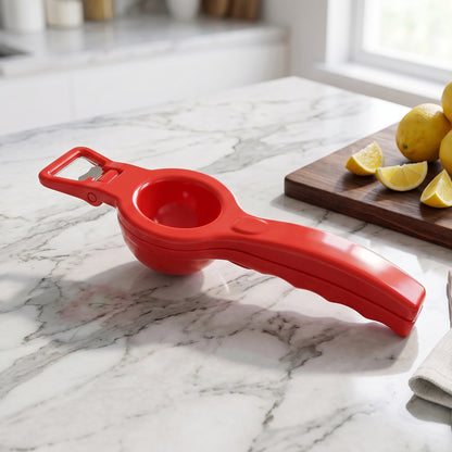 Detail of the bottle opener on the 2-in-1 kitchen tool
