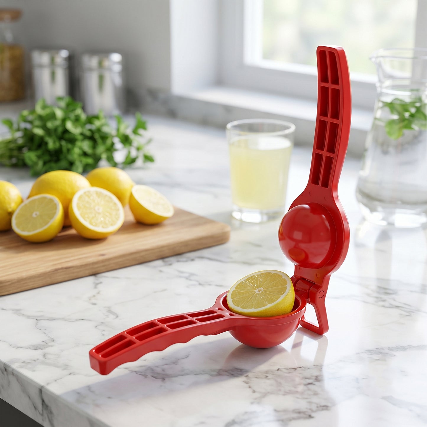 Ergonomic handle of the 2-in-1 lemon squeezer