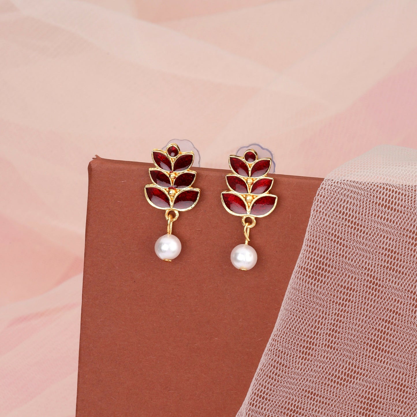 Romantic Rose Gold Ruby Red Crystal Heart Choker Set