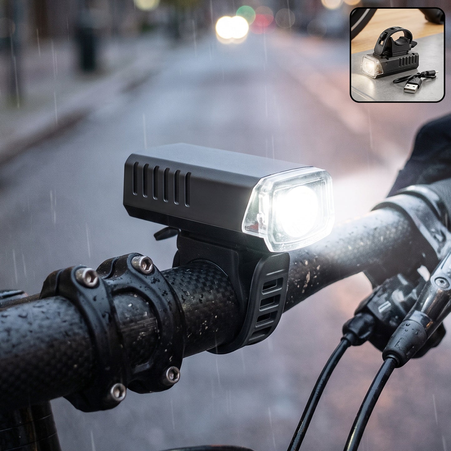 Bicycle Headlight – 400 Lumen USB Rechargeable | Indo Glow