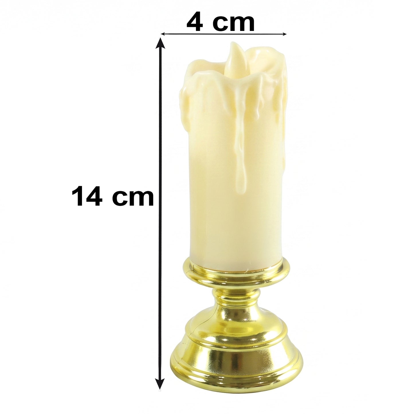 Plastic Flameless LED Candle Set with Pedestal Stand for Decoration (3 Pc)