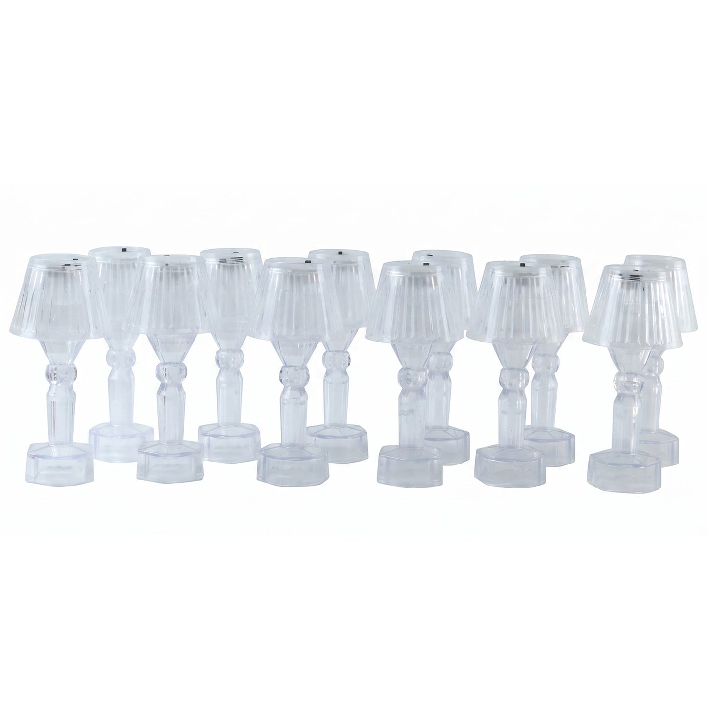 Mini Crystal Style LED Table Lamp Set Warm Glow Decor Light (12 Pc)