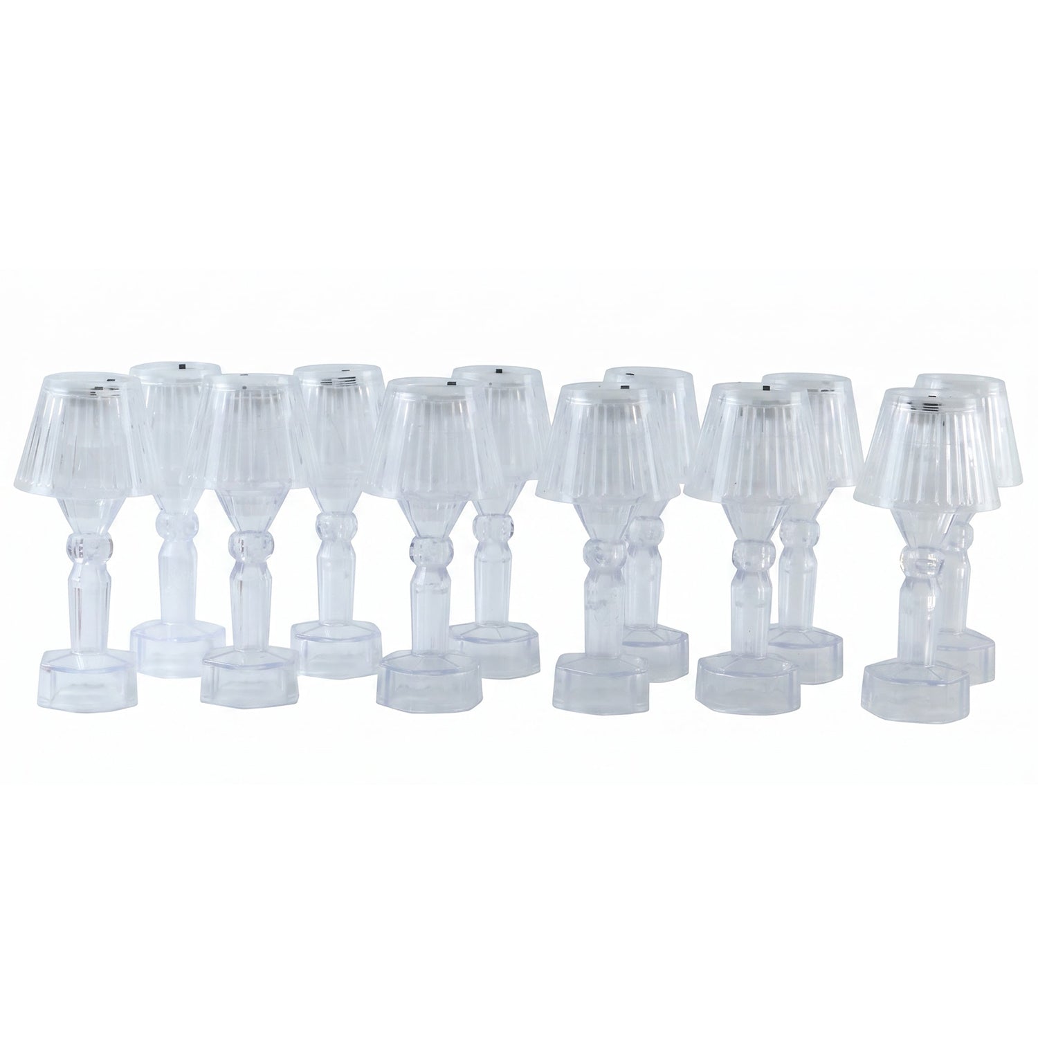 Mini Crystal Style LED Table Lamp Set Warm Glow Decor Light (12 Pc)