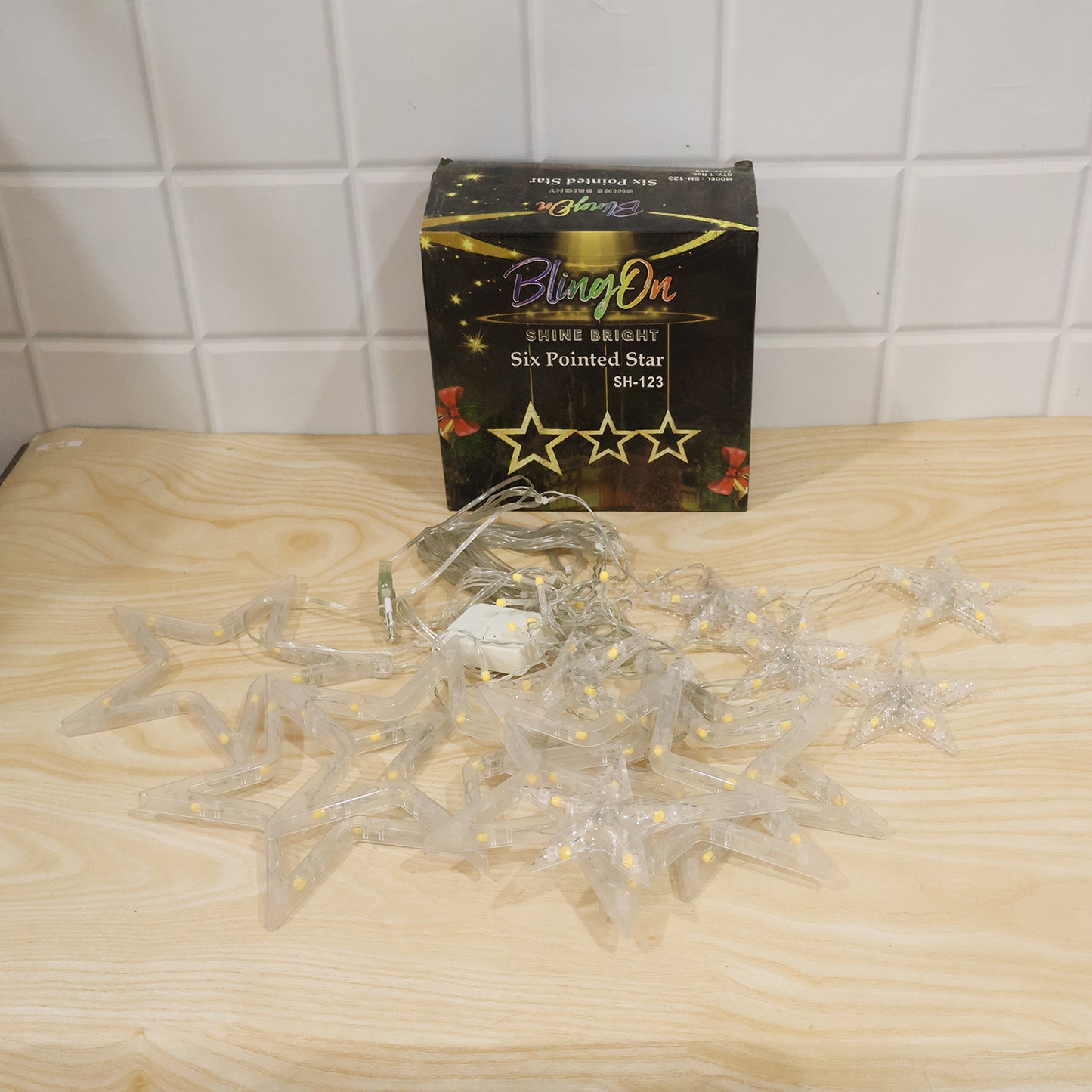 White Star LED String Light Set Warm Fairy Lights for Decoration (1 Set)