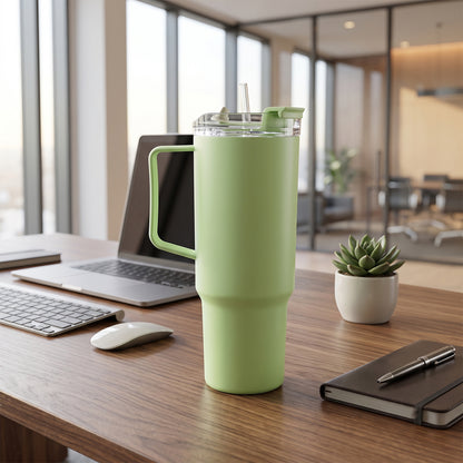 Travel Tumbler 1800 ML with Handle and Straw Lid for Gym and Office (1 Pc)