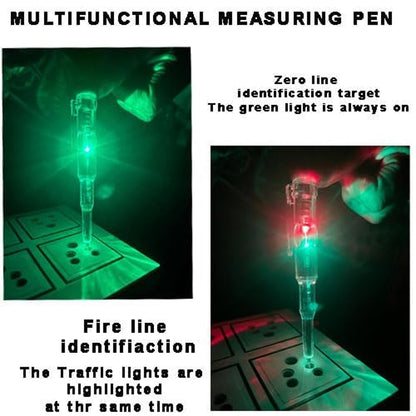 Voltage tester pen LED lights close-up
