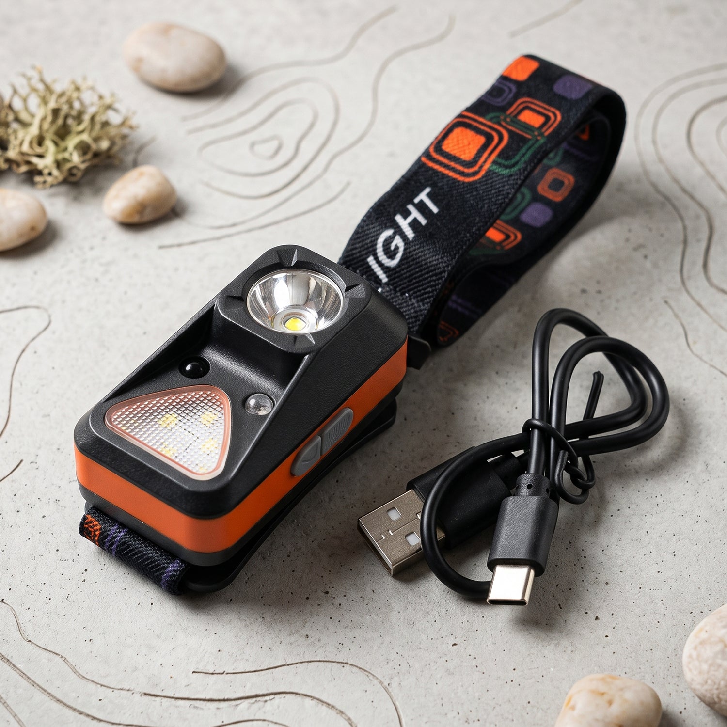 Inductive LED Head Lamp Rechargeable Motion Sensor Headlight (1 Pc)