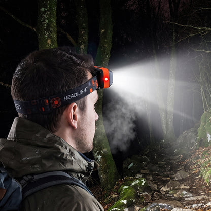 Inductive LED Head Lamp Rechargeable Motion Sensor Headlight (1 Pc)