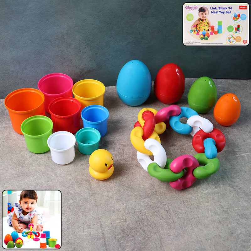 Funskool Giggles Link, Stack ‘N’ Nest Toy Set – Colorful Early Learning Activity Set for Toddlers