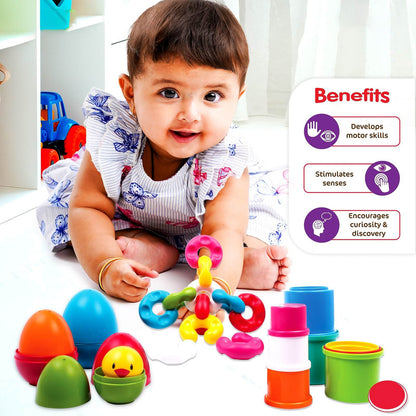 Funskool Giggles Link, Stack ‘N’ Nest Toy Set – Colorful Early Learning Activity Set for Toddlers