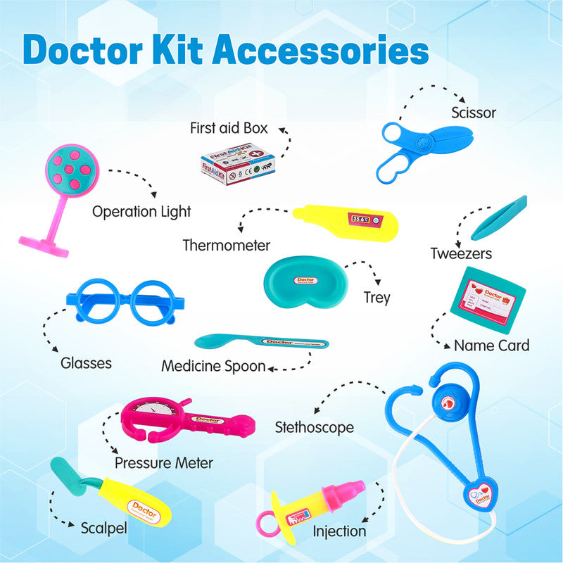 Aditi Kids Doctor Play Kit with Carry Case | 15+ Medical Tools for Pretend Play