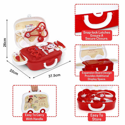 Aditi Little Doctor Play Set with 15 Medical Tools & Carry Case for Kids