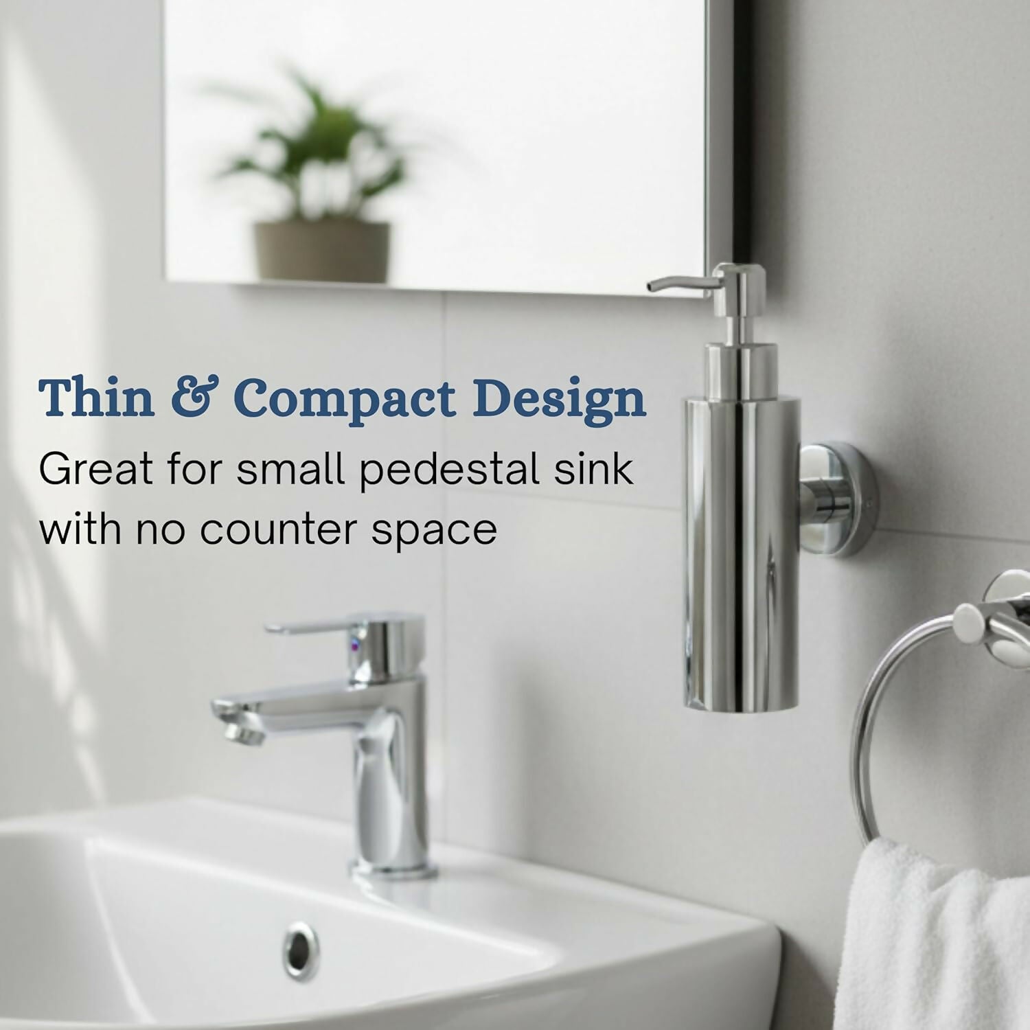 Stainless Steel Wall-Mounted Liquid Soap Dispenser for Bathroom & Kitchen