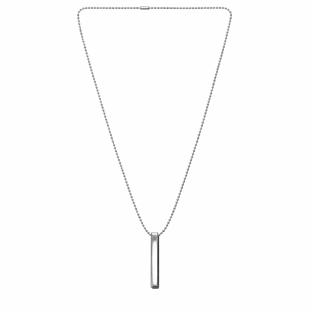 Stylish Silver-Plated Sleek Bar Pendant Chain for Men Minimal Necklace