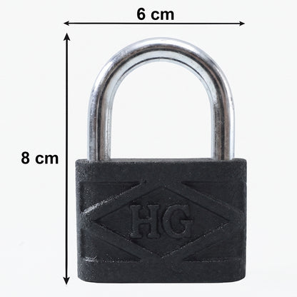 Side view of 60mm iron pad lock
