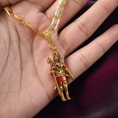 Lord Shiva Standing Devotional Pendant with Designer Chain