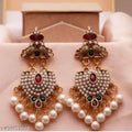 Pearl Jhumka Earrings – Elegant Traditional Navaratri Jewelry