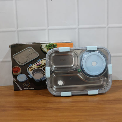 Premium Stainless Steel Compartment Lunch Box 1 Set