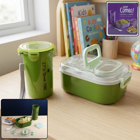 Multi-Functional 1 Set Leakproof Lunch Box with Cutlery & Tumbler