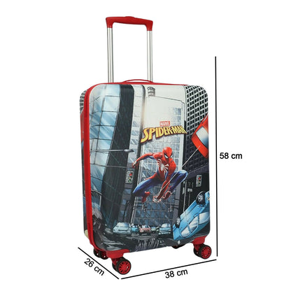 Novex Marvel Spiderman Kids Polycarbonate Trolley Bag for Boys Travel Luggage with 4 Spinner Wheel (18 Inch)