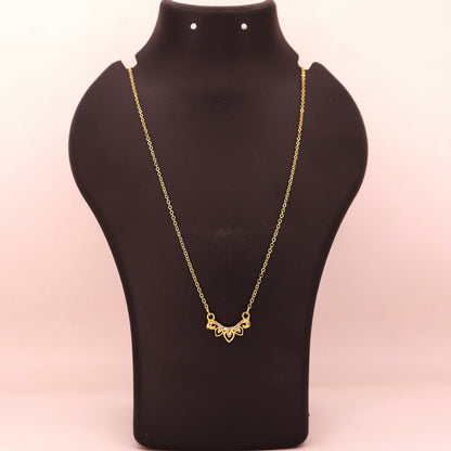 Gold Crown Heart Pendant Necklace AD Love Jewelry For women and girls