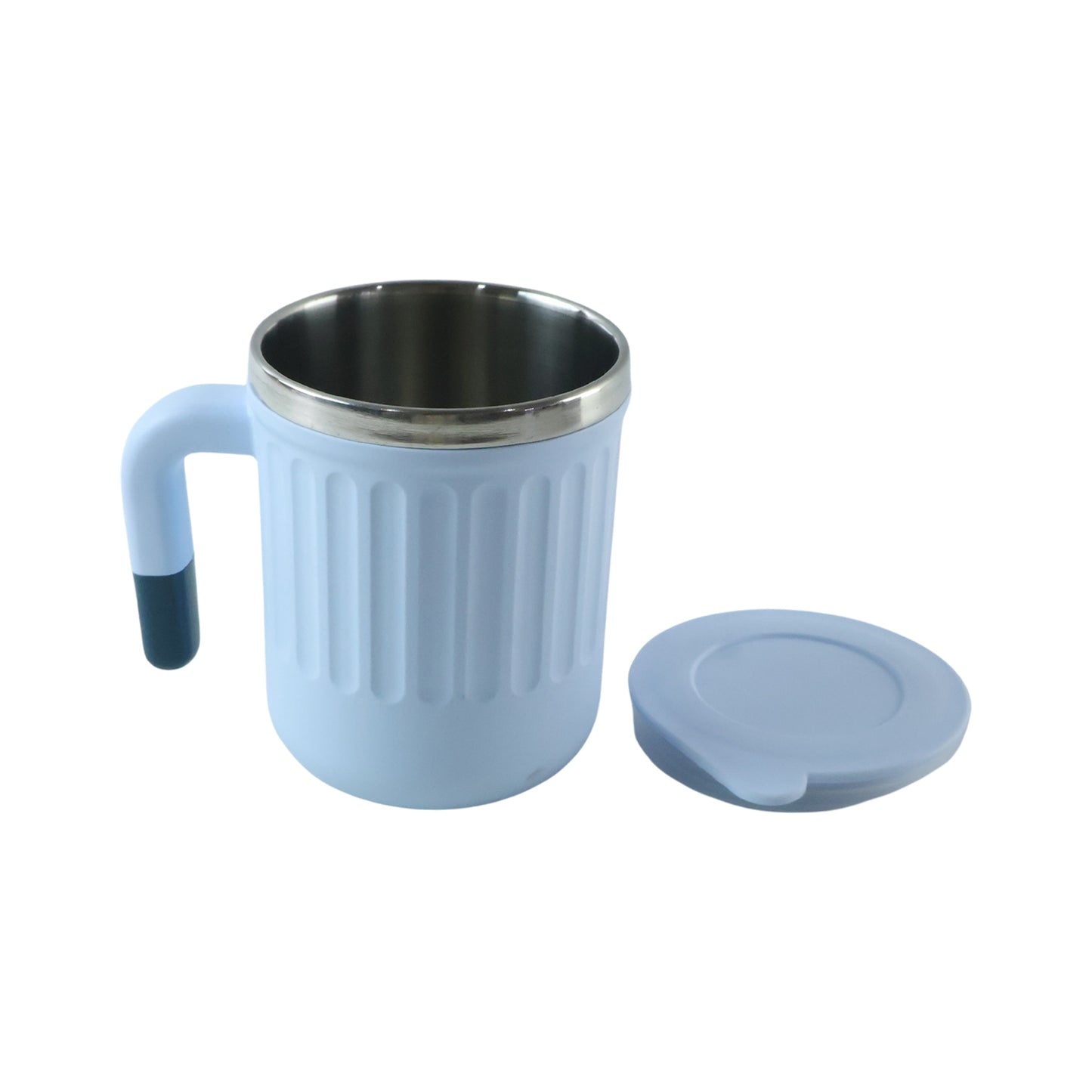 Apex Office Mug 400 ML with Handle and Lid Steel Rim Coffee Mug (1 Pc)