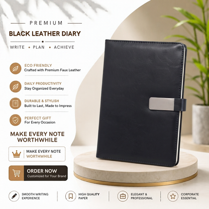 1 DIARY - PU - BLACK - M