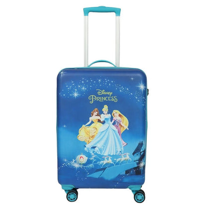 Novex Disney Princess Travelling Kids Trolley Bags for Girls Luggage 4 Wheels ( Blue/18Inch)