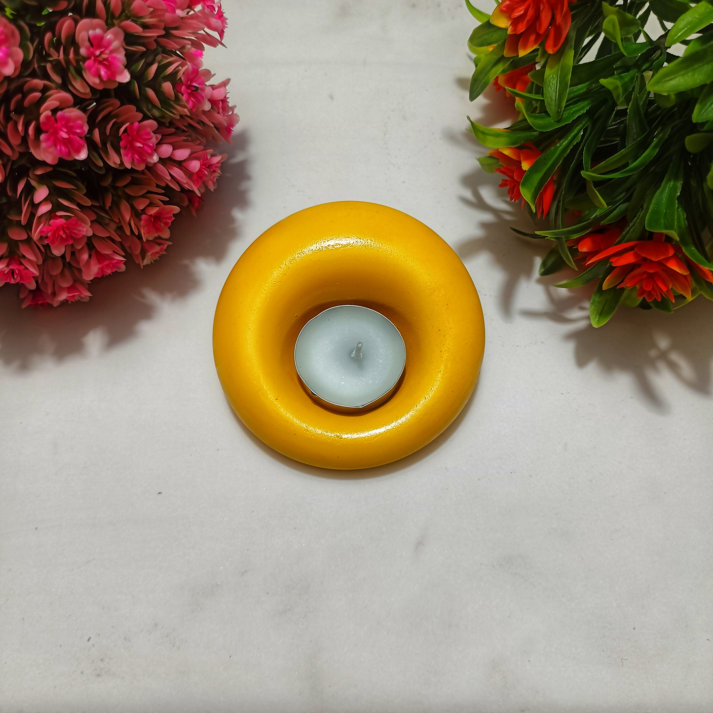 Gadi Diya yellow tealight candle Elegant Home Decor Handmade