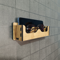 Wooden Wall Mounted Sunglasses Holder – Minimalist Organizer with Shelf