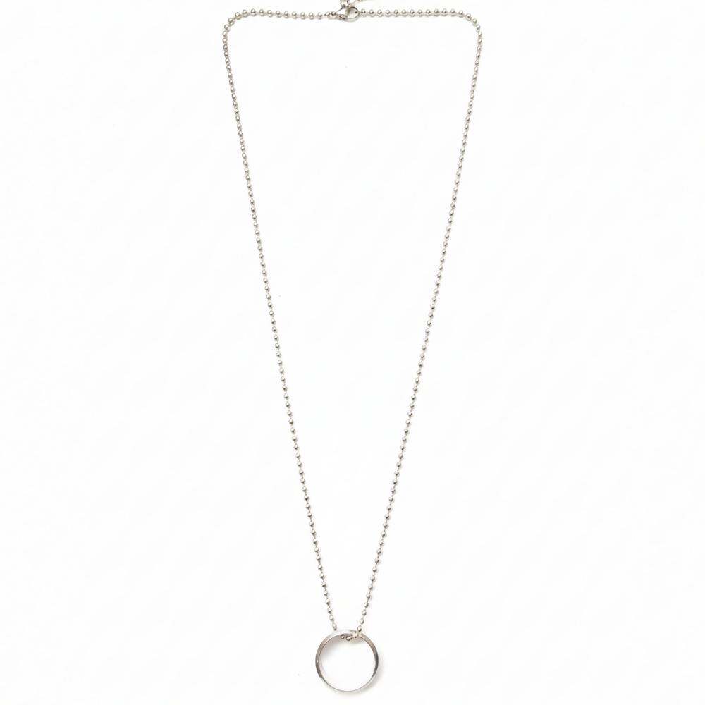 Elegant Big Silver Round Shape Pendant Necklace for Men
