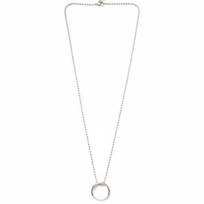 Elegant Big Silver Round Shape Pendant Necklace for Men
