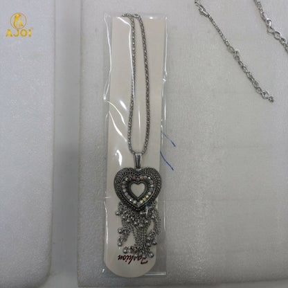 Premium Silver Oxidised Heart Pendant Necklace for Women