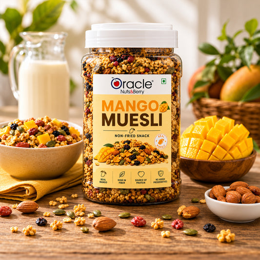 Mango Muesli Premium Fruity Crunchy Wholesome Healthy Breakfast Cereal Bowl (400g)