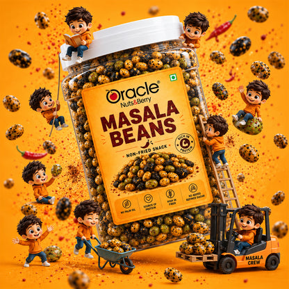 Masala Beans Premium Crunchy Spiced Roasted Beans Protein Rich Tasty Snack (400g)
