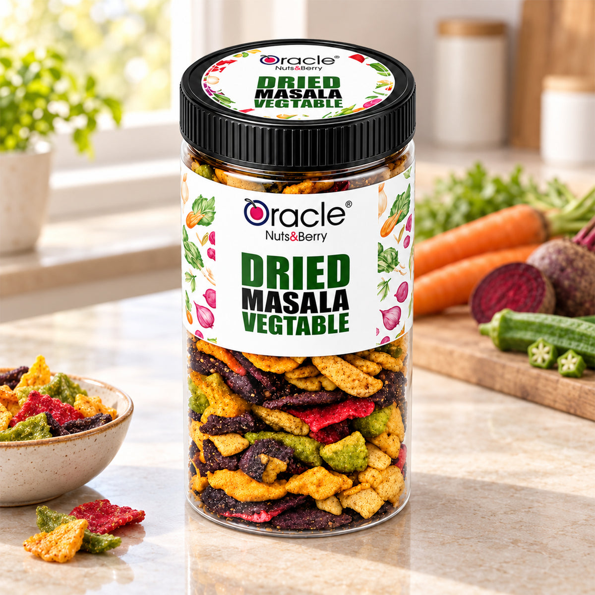 Dried Masala Vegetables Premium Crunchy Flavourful Veggie Tasty Snack Mixture (250g)
