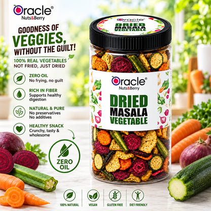 Dried Masala Vegetables Premium Crunchy Flavourful Veggie Tasty Snack Mixture (250g)