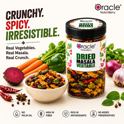 Dried Masala Vegetables Premium Crunchy Flavourful Veggie Tasty Snack Mixture (250g)