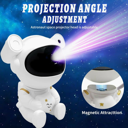 Astronaut Galaxy Star Projector Night Light with Adjustable Head & USB Power