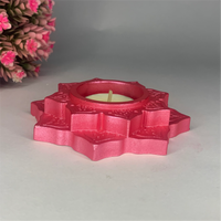 Handmade Lotus Diya – Metallic Pink Tealight Holder | Traditional Candle Holder for Diwali, Pooja, Meditation & Home Décor | Festival Gift Item