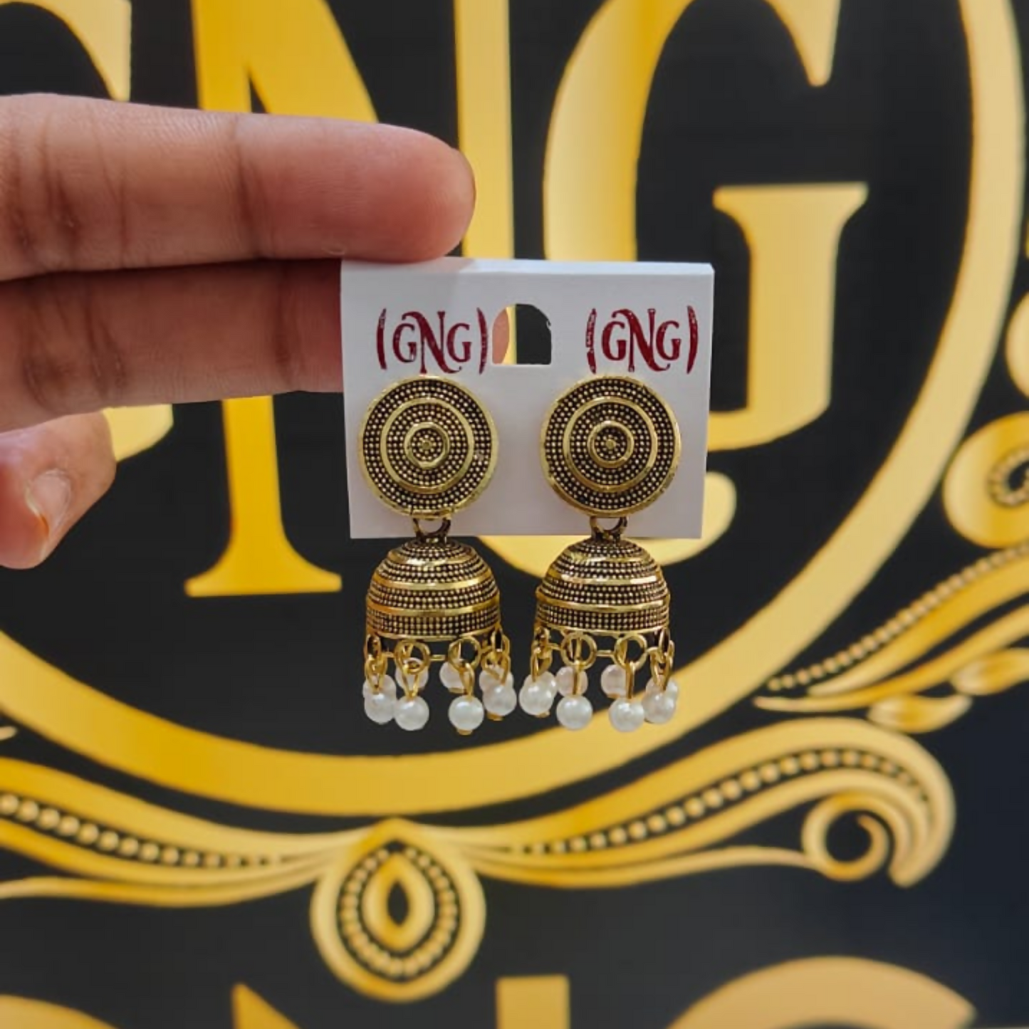 TRADITIONAL GOLDEN PLATED JHUMKA EARRINGS