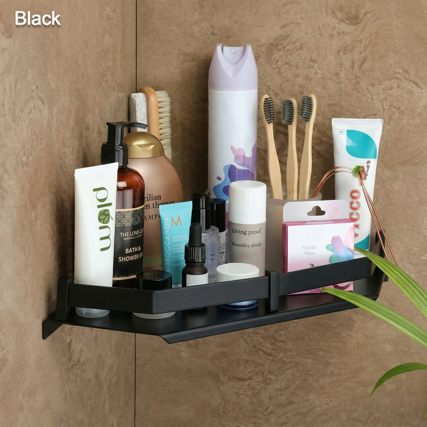 Premium Stainless Steel Wall Mounted Corner Shelf 9x9 Bathroom Organizer Rack