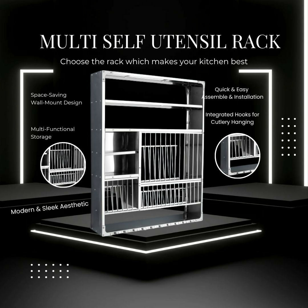 Wall-Mounted Stainless Steel Kitchen Dish Rack | 35×45 inch Heavy-Duty Storage Organizer