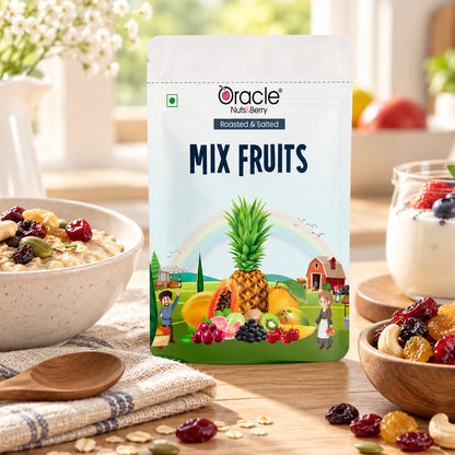 Dried Mix Fruits Premium Colourful Dehydrated Chewy Sweet Fruit Medley Pack (250g)