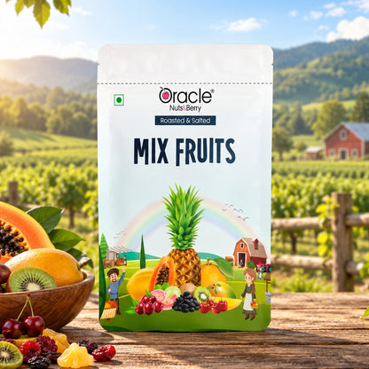 Dried Mix Fruits Premium Colourful Dehydrated Chewy Sweet Fruit Medley Pack (250g)