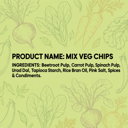 Mix Veg Chips Premium Crispy Colourful Crunchy Vegetable Snack for Happy Kids (150g)