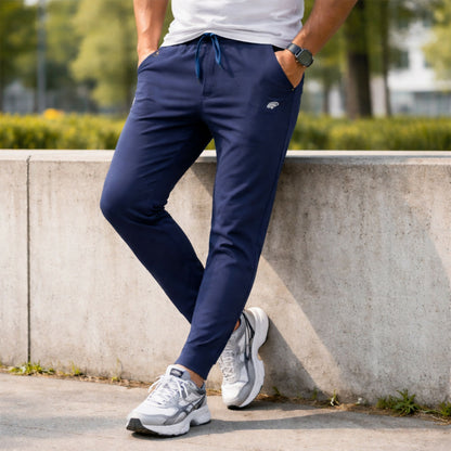 Men’s Stretchable Track Pants with Drawstring Waist & Zipper Pocket Lower