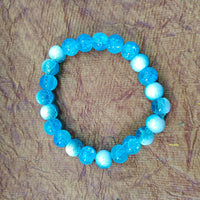 Crystal Crackle Glass Beads Stretch Bracelet