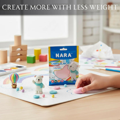 NARA Air Dry Light Clay for Kids Creative Sculpting and DIY Craft Activity